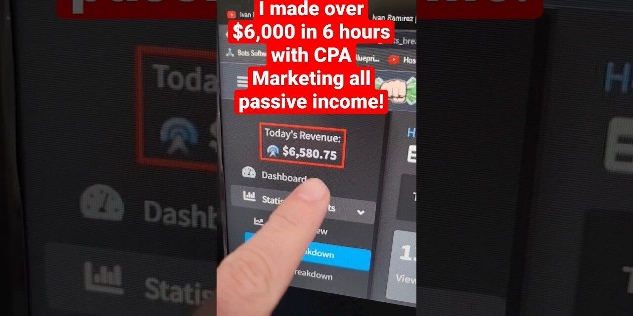 How I made over $6,000 in 6 hours with CPA Marketing all passive income! FREE CPA Marketing Course!