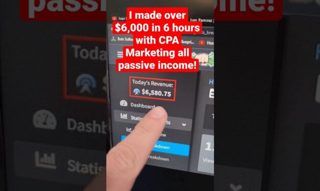 How I made over $6,000 in 6 hours with CPA Marketing all passive income! FREE CPA Marketing Course!