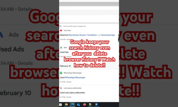 Delete your secret history from Google Activity #techhacks #browsertips #techtips #browserfix