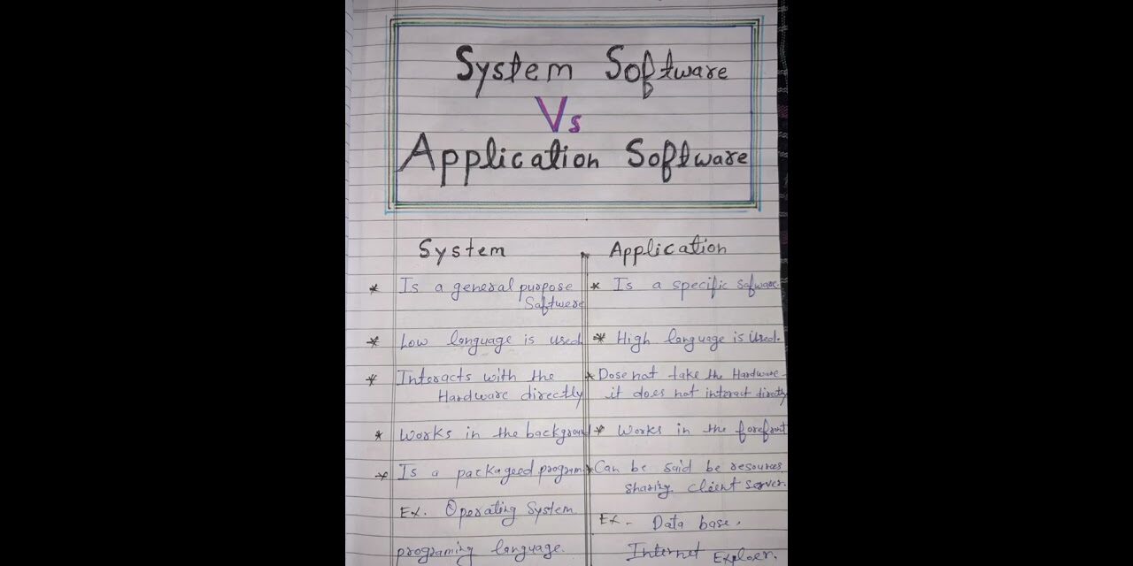 system software vs application software